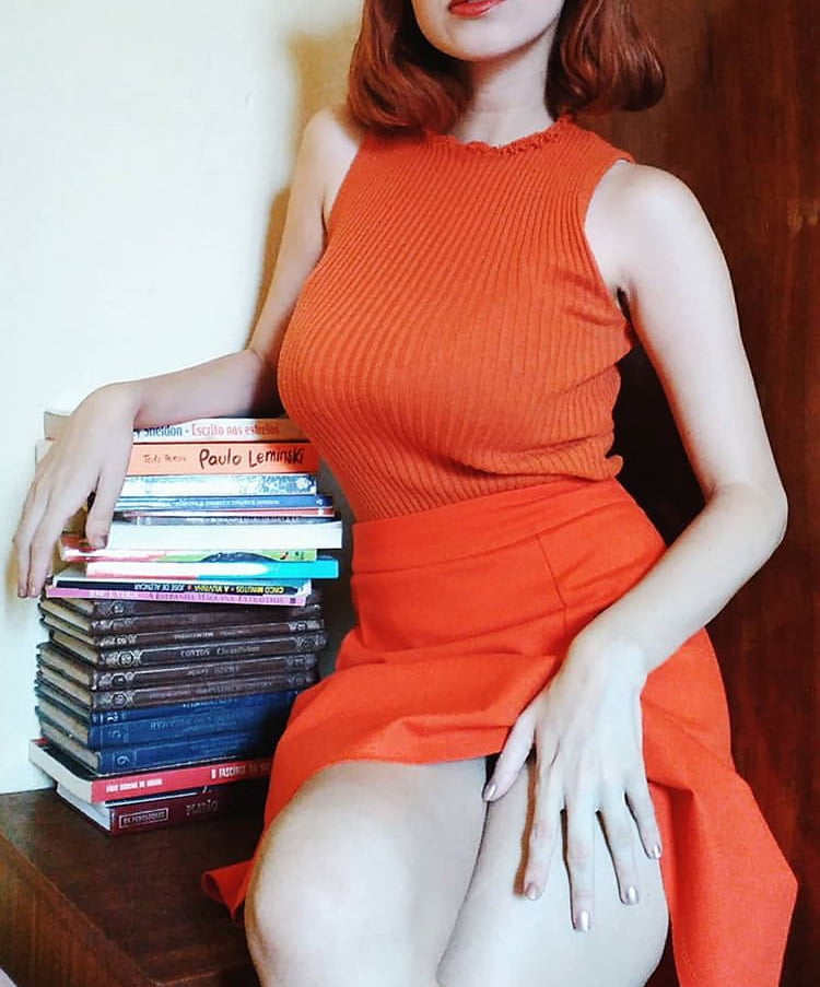 VELMA COSPLAY flexible skirt orange socks panties legs ass #97419411