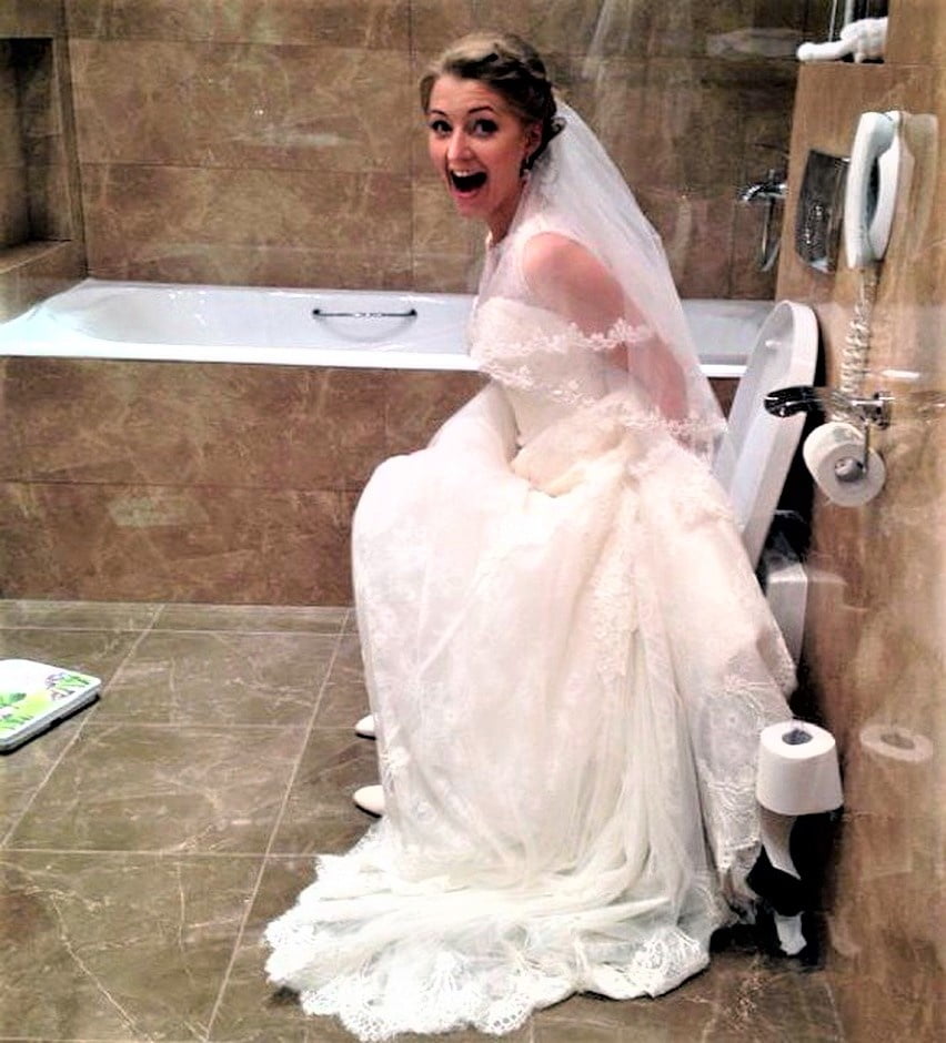 Brides, Prom Babes, and formal dressed babes peeing #89870474