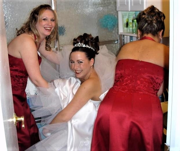 Brides, Prom Babes, and formal dressed babes peeing #89870501