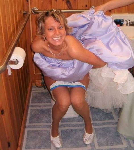 Brides, Prom Babes, and formal dressed babes peeing #89870507