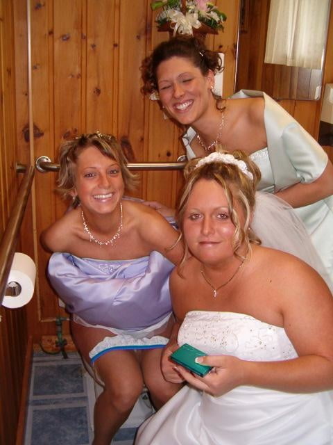 Brides, Prom Babes, and formal dressed babes peeing #89870510