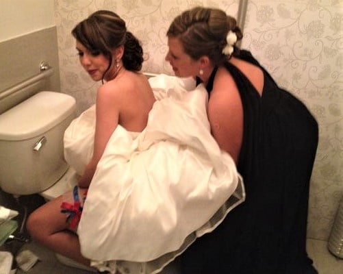 Brides, Prom Babes, and formal dressed babes peeing #89870552
