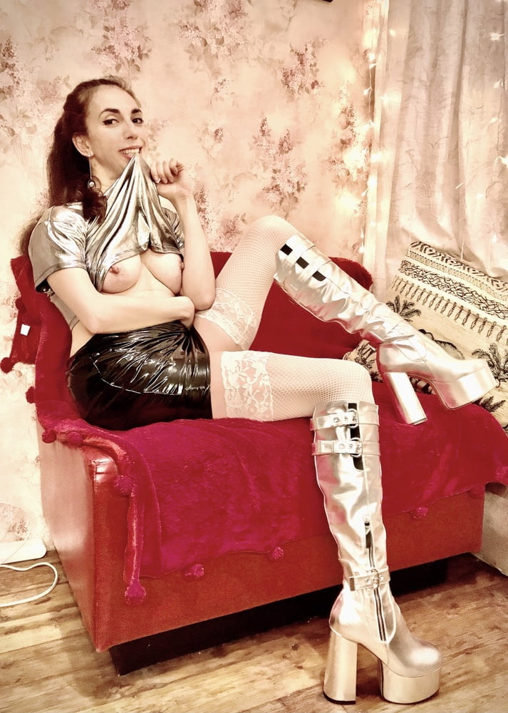Sexy Tally in Silver boots #107035685