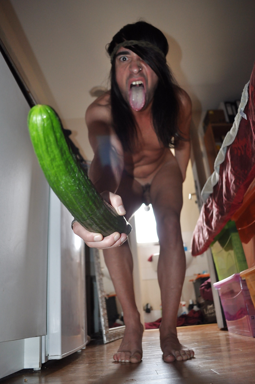 Tygra gets off with two huge cucumbers #106924006