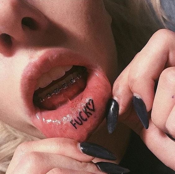 Lips tattoo. #91696796