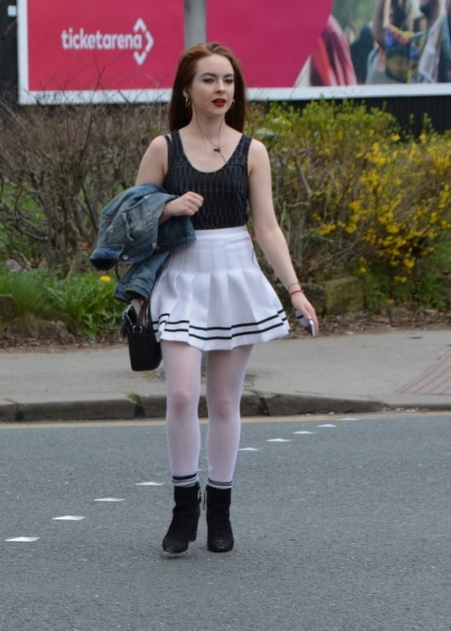 Street Pantyhose - Happy UK Cunt is White Mirco-Fishnets #88325217