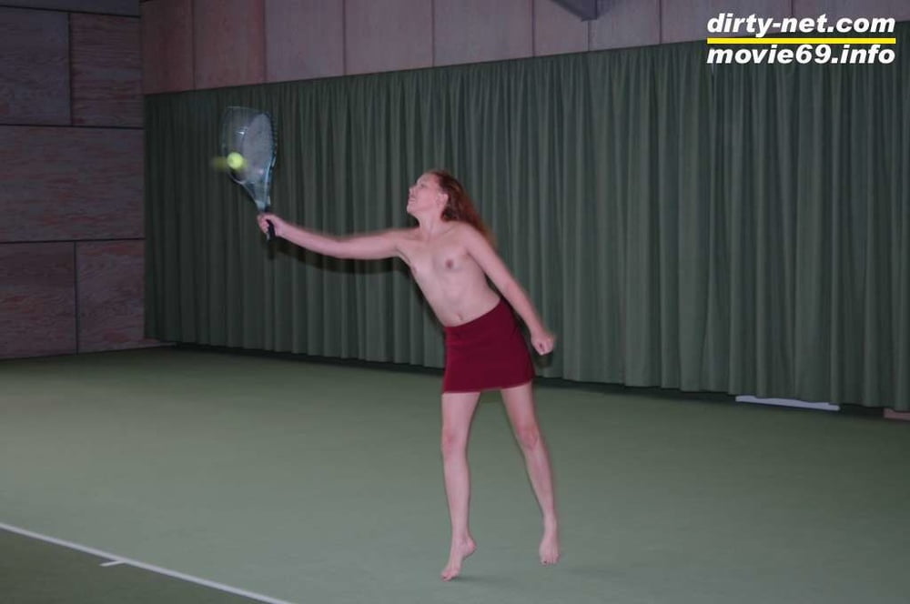 Nathalie plays naked tennis in a tennis hall
 #106692961