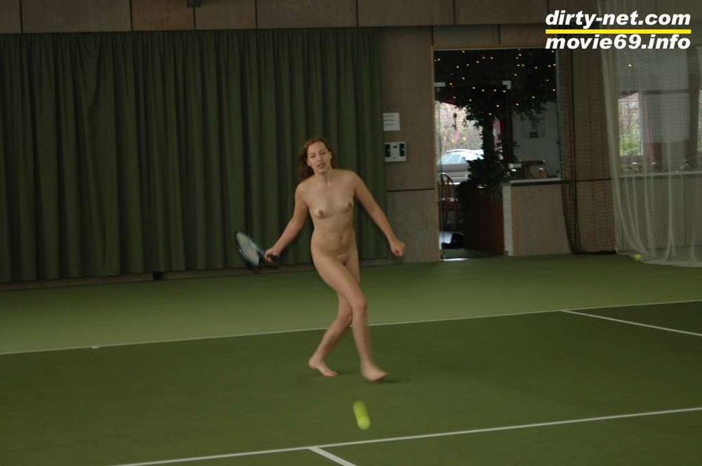 Nathalie plays naked tennis in a tennis hall
 #106692963