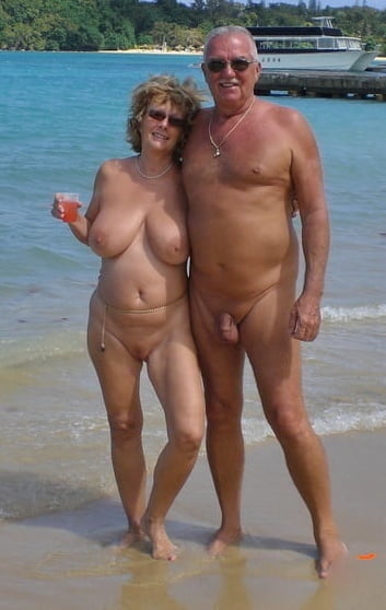 Naked couples on the beach Vintage #94427693