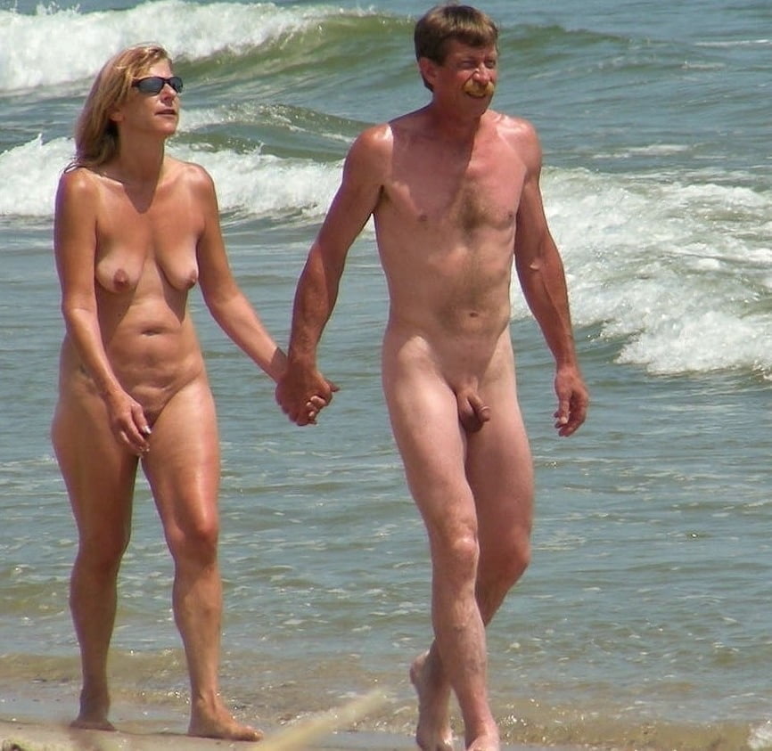 Naked couples on the beach Vintage #94427725