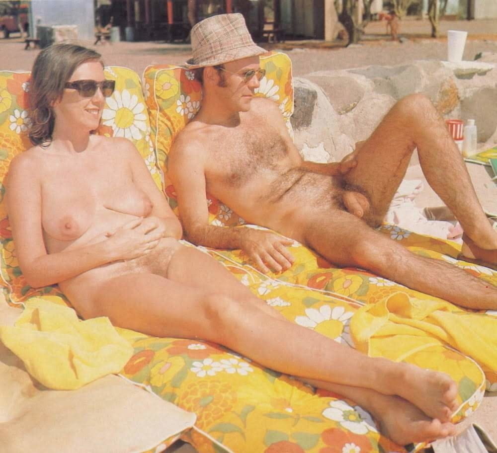 Naked couples on the beach Vintage #94427751