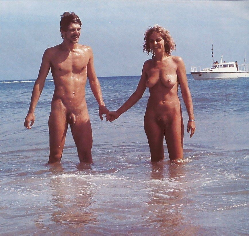 Naked couples on the beach Vintage #94427775