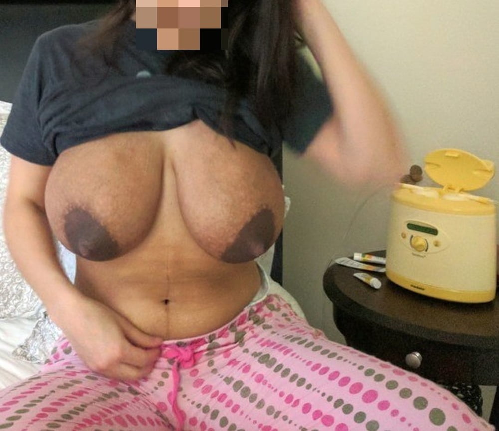 Big milky tits huge brown areola on arab mommy
 #99279725