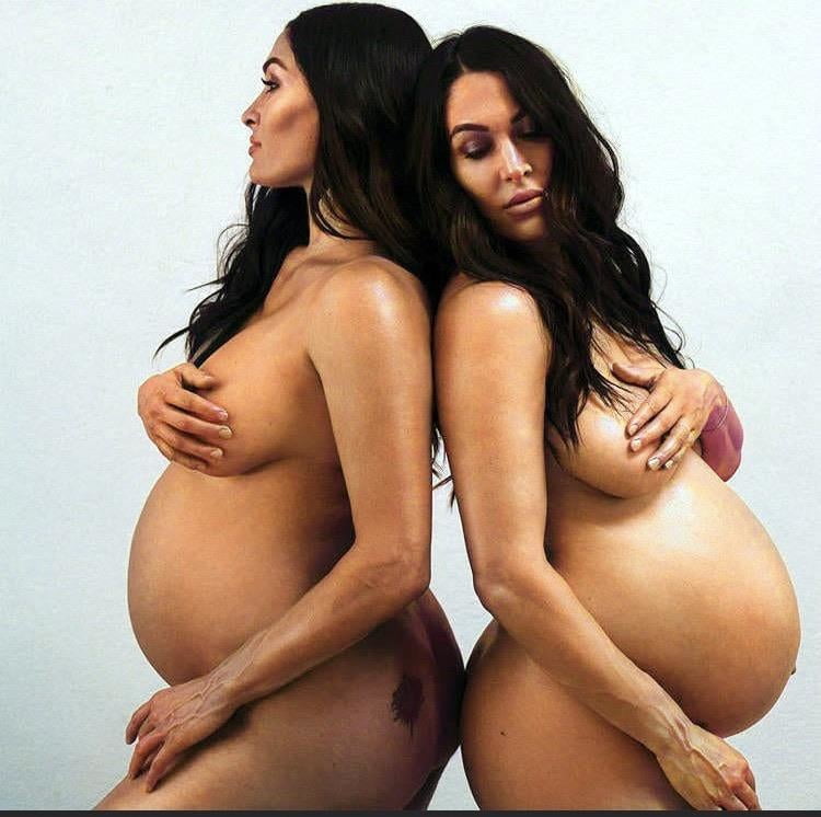 Nikki and Brie Bella nude pregnancy photoshoot #90859048