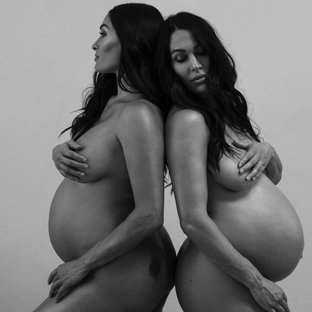 Nikki and Brie Bella nude pregnancy photoshoot #90859049
