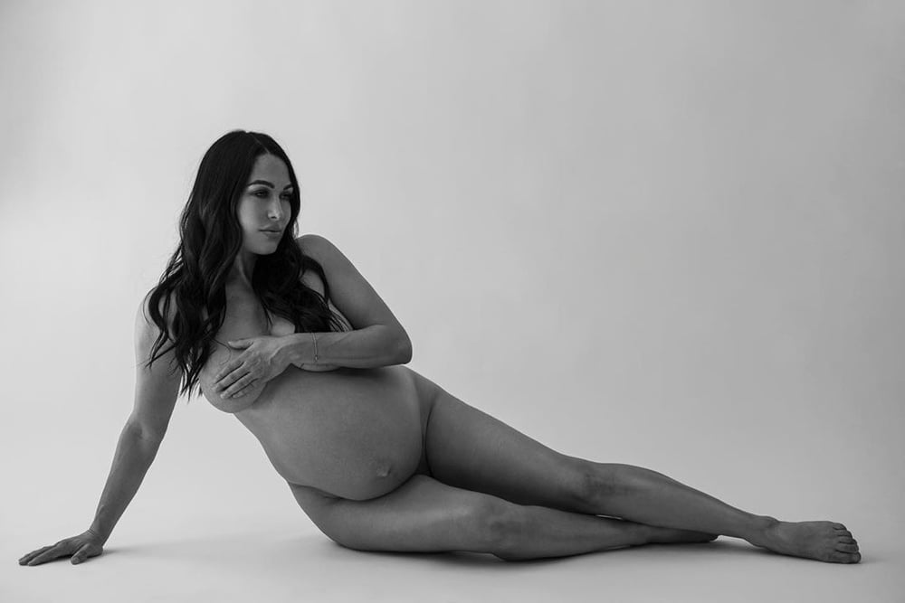 Nikki and Brie Bella nude pregnancy photoshoot #90859050