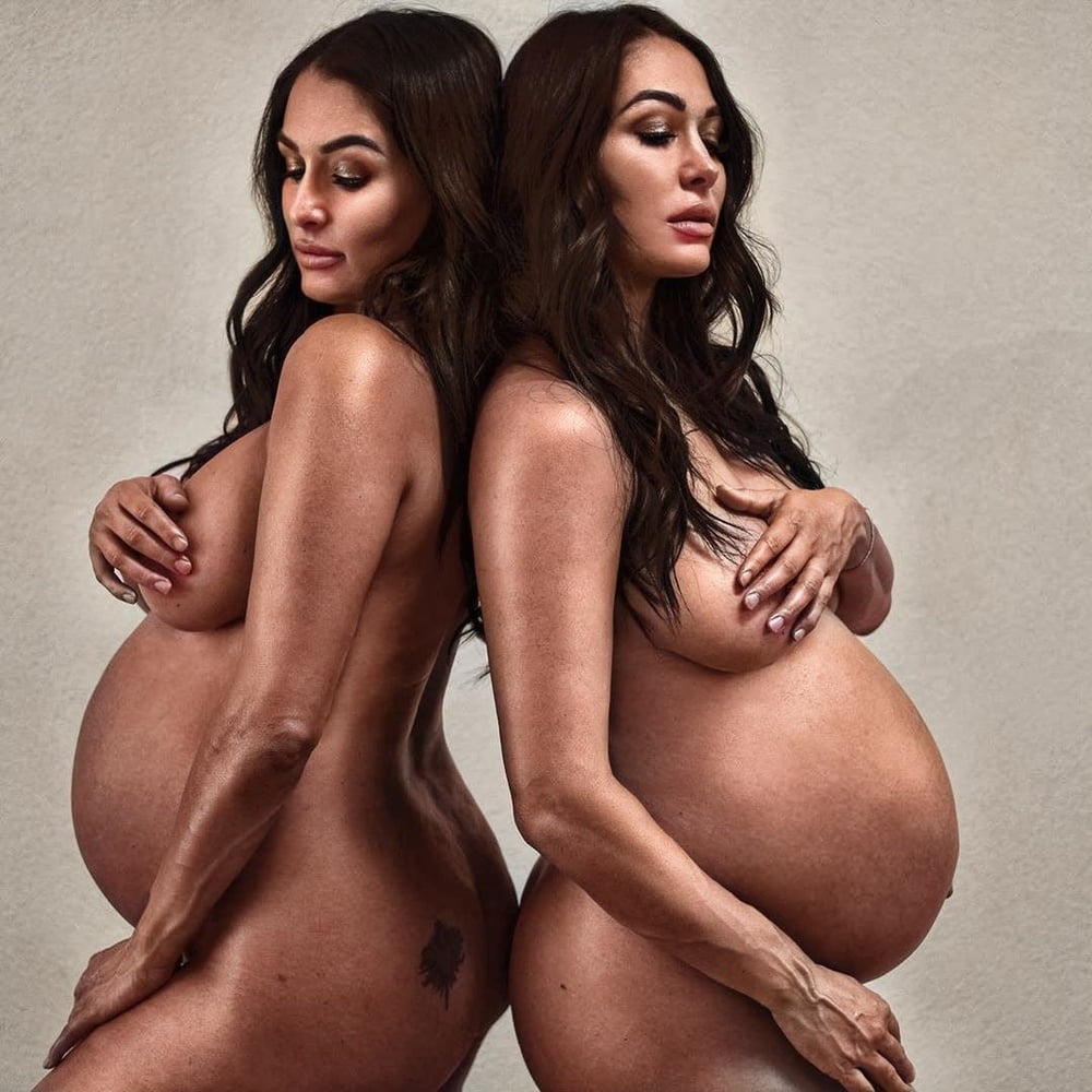 Nikki and Brie Bella nude pregnancy photoshoot #90859061