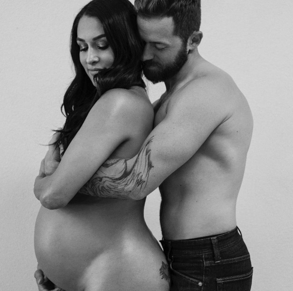 Nikki and Brie Bella nude pregnancy photoshoot #90859070