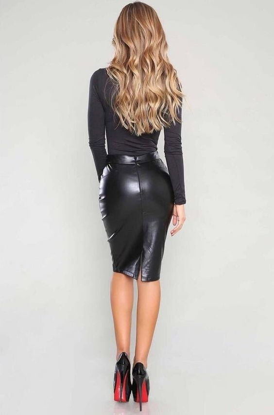 Black Leather Skirt 4 - by Redbull18 #100391967