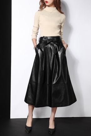 Black Leather Skirt 4 - by Redbull18 #100391969