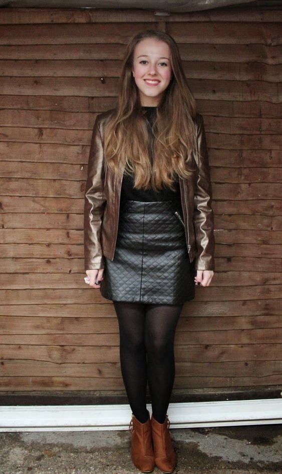 Black Leather Skirt 4 - by Redbull18 #100391975