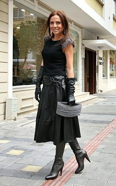 Black Leather Skirt 4 - by Redbull18 #100391997