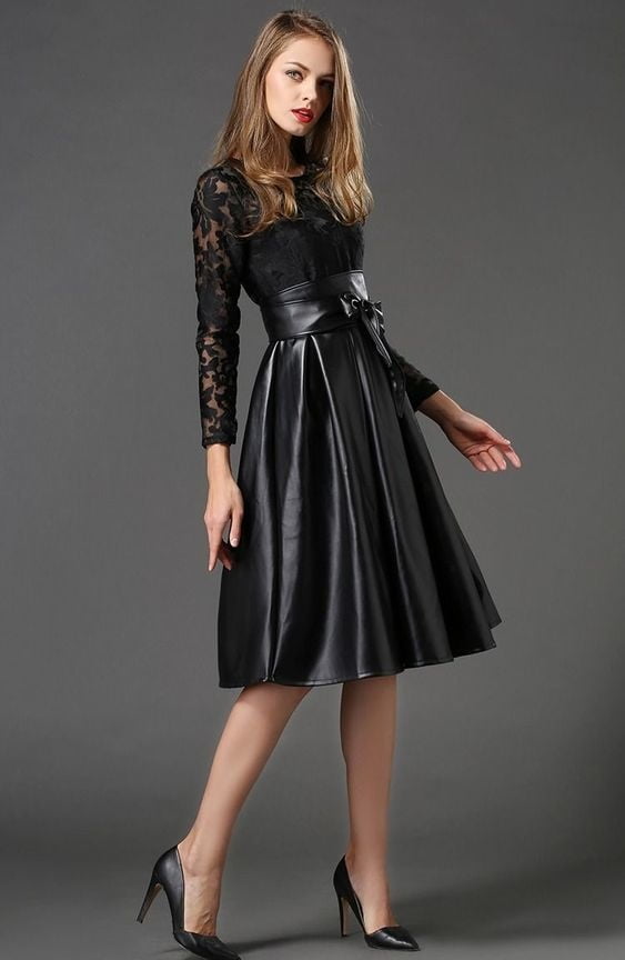 Black Leather Skirt 4 - by Redbull18 #100392088
