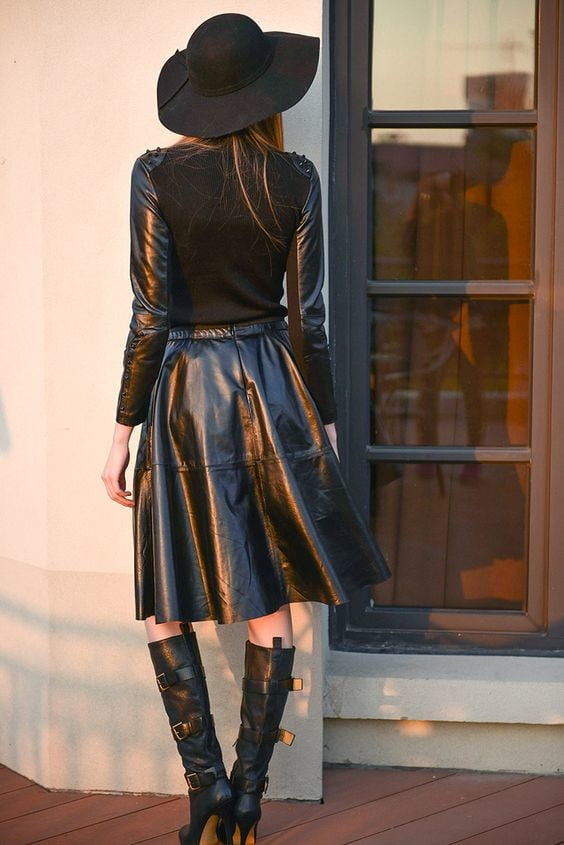 Black Leather Skirt 4 - by Redbull18 #100392096
