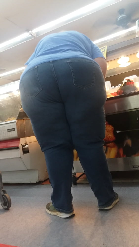 Fat white booty blue jeans #80678279