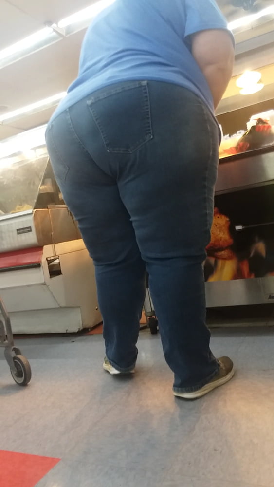 Fat white booty blue jeans #80678287