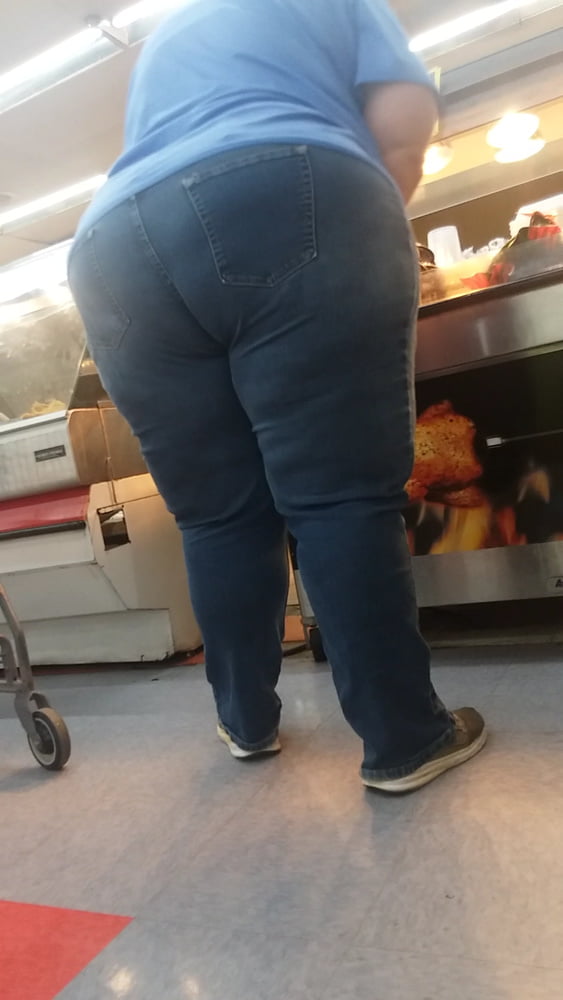 Fat white booty blue jeans #80678289