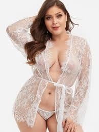 Plus Size White Lingerie #82311979