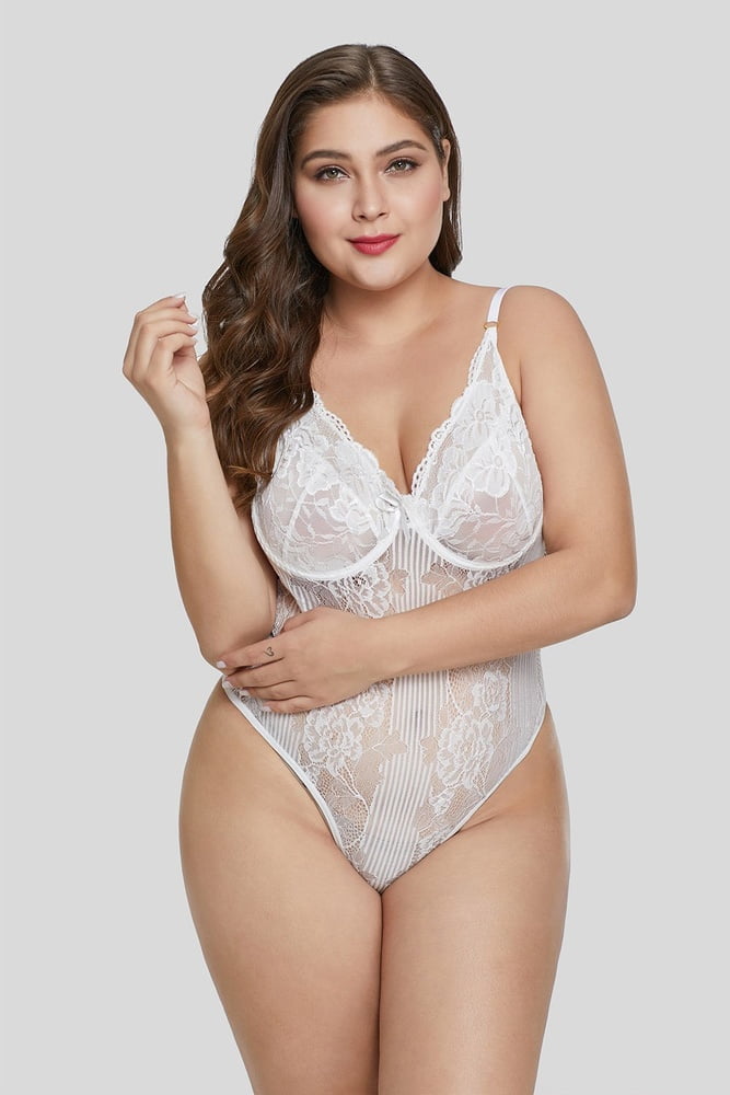 Plus Size White Lingerie #82311990