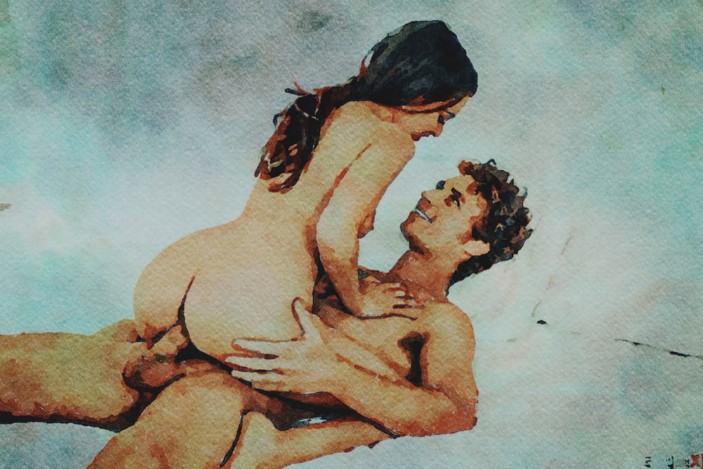 Erotisches digitales Aquarell 61 - riley reid lovemaking
 #100184350