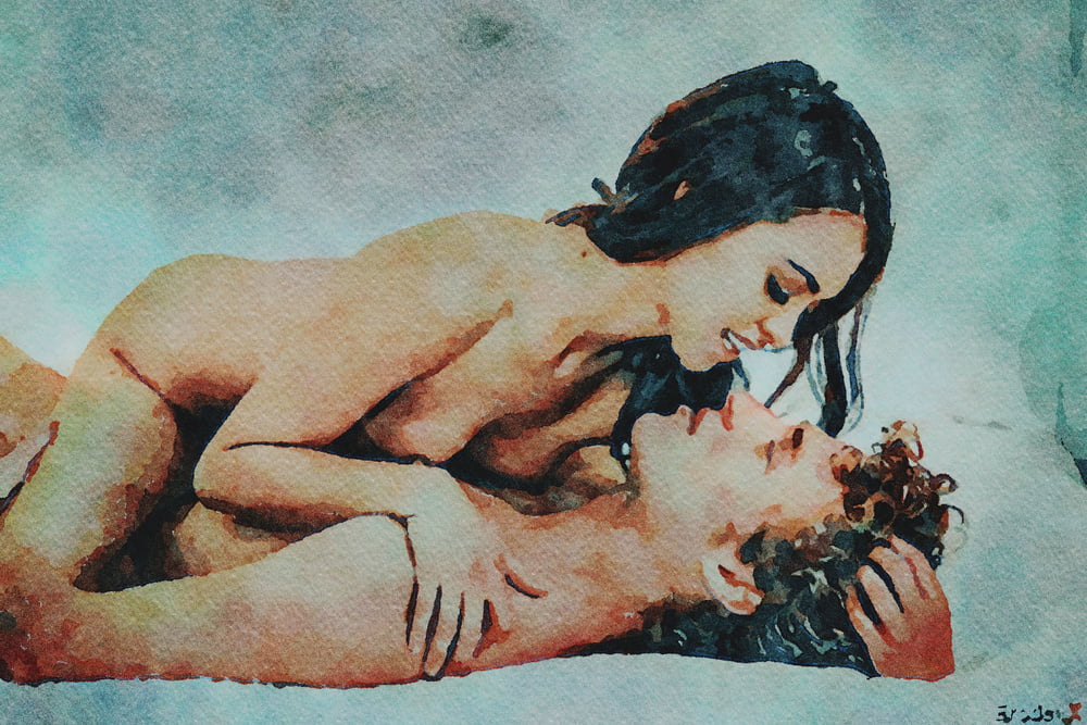 Erotisches digitales Aquarell 61 - riley reid lovemaking
 #100184352