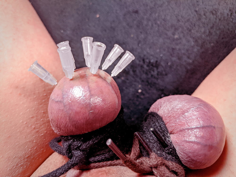 Testicle Skewering Needles in Balls CBT Session #107120519