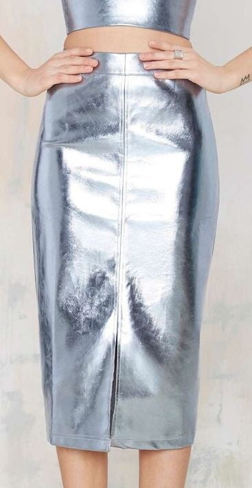 Metallic Coloured Leather Skirts 2 - by Redbull18 #100692866