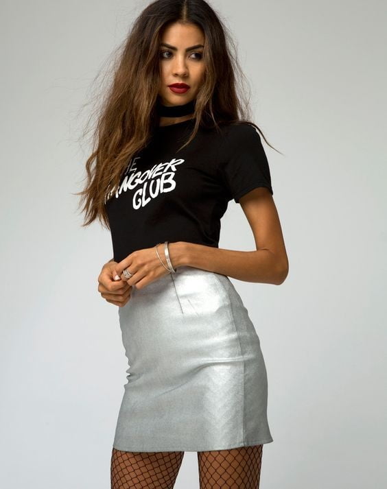 Metallic Coloured Leather Skirts 2 - by Redbull18 #100692911