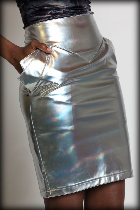 Metallic Coloured Leather Skirts 2 - by Redbull18 #100692940