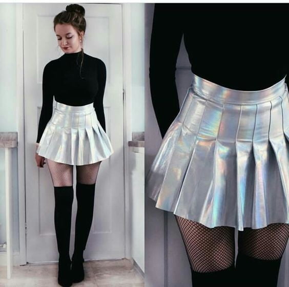 Metallic Coloured Leather Skirts 2 - by Redbull18 #100692952