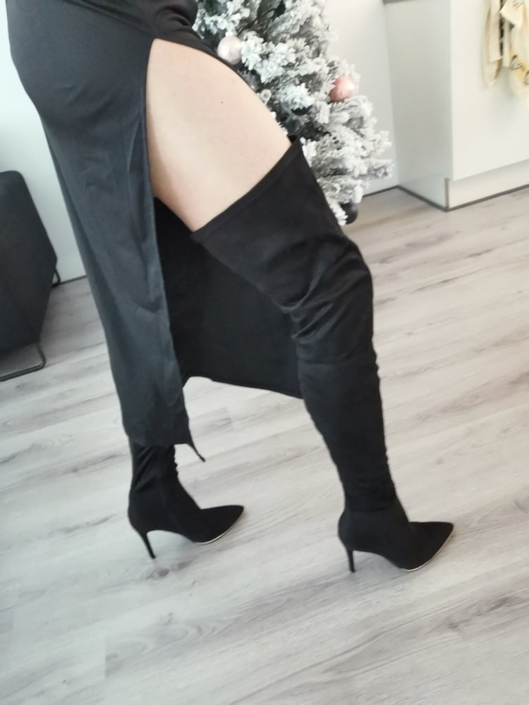 My new dress and thigh high boots #107146062