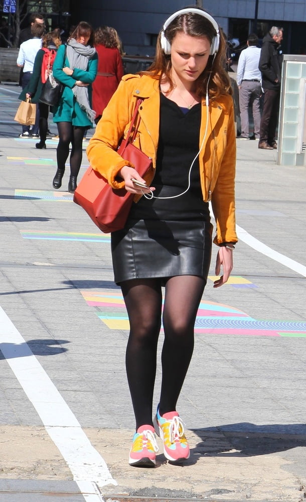 Street Pantyhose - French Sluts in PH and Leather Skirts #90951935