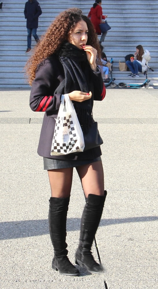 Street Pantyhose - French Sluts in PH and Leather Skirts #90951948
