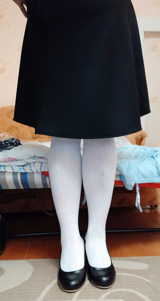 white tights & black skirt #106854482