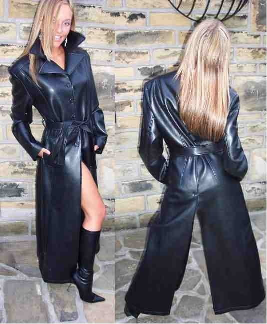 Black Leather Coat 5 - by Redbull18 #102701276
