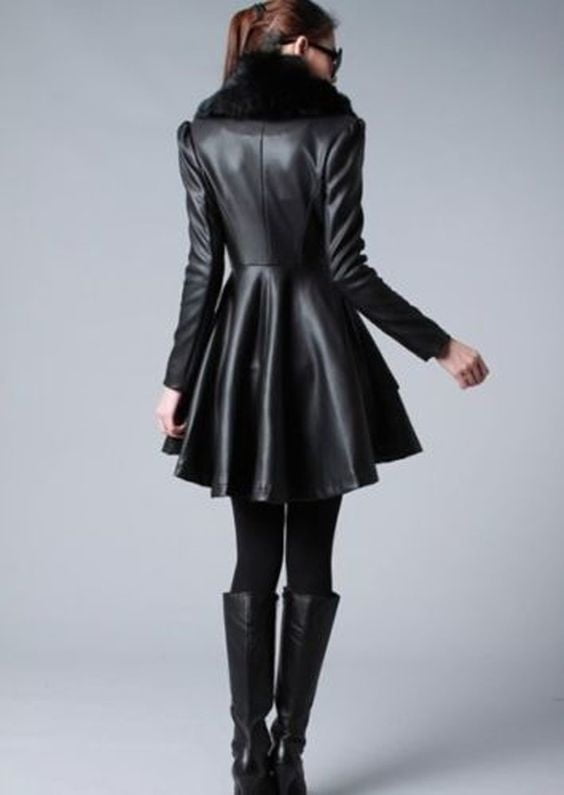 Black Leather Coat 5 - by Redbull18 #102701292