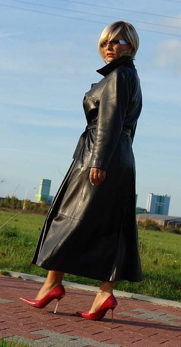 Black Leather Coat 5 - by Redbull18 #102701332