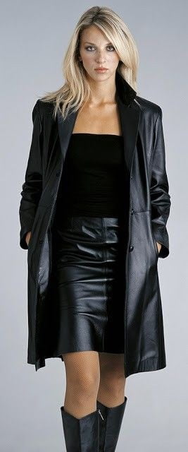 Black Leather Coat 5 - by Redbull18 #102701334