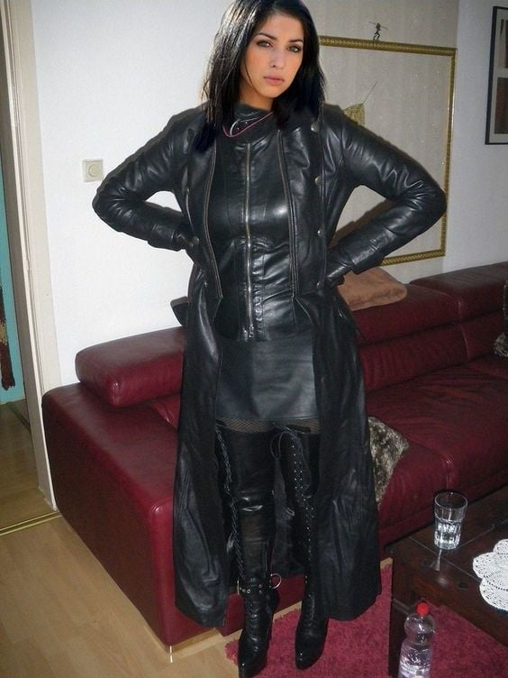 Black Leather Coat 5 - by Redbull18 #102701335