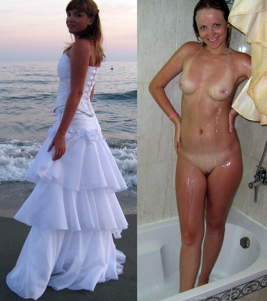 ホットな素人花嫁が露出して服を着て、脱いでいる。
 #81347326